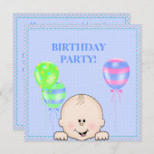 SEINE GEBURTSTAGLICHE EINLADUNG BLAU (Vorne/Hinten)