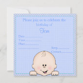 SEINE GEBURTSTAGLICHE EINLADUNG BLAU (Rückseite)