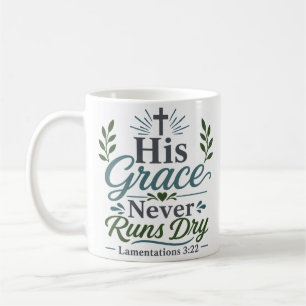 Seine Gnade geht nie zur Neige Inspirierender Spru Kaffeetasse