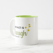 Seine Gnade ist genug, 2 Korinthen 12:9 Glaubensst Zweifarbige Tasse (Vorderseite Links)