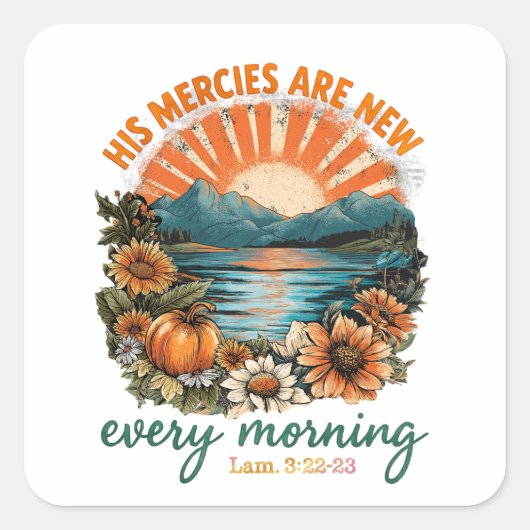 Seine Gnaden sind neu.. Quadratischer Aufkleber (Vorderseite)