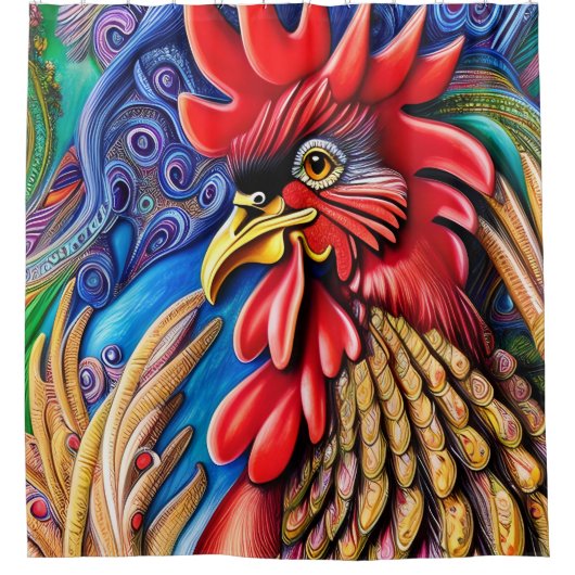 Seine Goldene Majestät - Das Rooster Duschvorhang (Vorderseite)