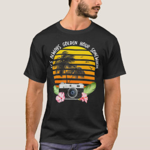 Seine goldene Stunde - Tropische Vintage Kamerafot T-Shirt