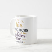 Seine Güte leitet mich Moderner christlicher Spruc Kaffeetasse (Vorderseite Links)