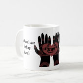 Seine Hände heilen Hände Tasse (Vorderseite Links)