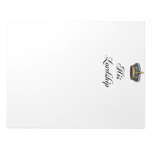 Seine Herrschaft Notizblock (Vorderseite)