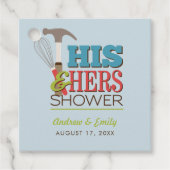 Seine & Hers Hammer Whisk Couples Dusche Geschenkanhänger (Vorderseite)