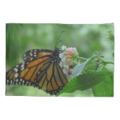 Seine Hüllen zur Monarchschmetterlingsflora Kissenbezug (Rückseite-Links)