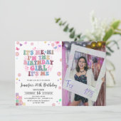 Seine ich, Hi Groovy Disco Eras Birthday Party Fot Einladung (Stehend Vorderseite)