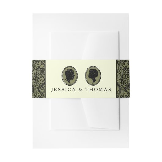 Seine & ihre Art Deco Silhouette Hochzeitskollekti Einladungsbanderole (Vorderseite Beispiel)