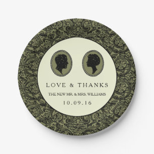 Seine & ihre Art Deco Silhouette Hochzeitskollekti Pappteller