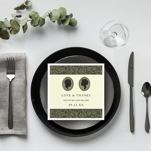 Seine & ihre Art Deco Silhouette Hochzeitskollekti Serviette