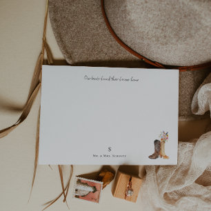 Seine & Ihre Cowboystiefel Hochzeit Mitteilungskarte
