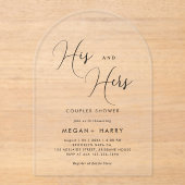 Seine & ihre einfache Couple Duwer Bridal Acryleinladungen (Vorderseite)