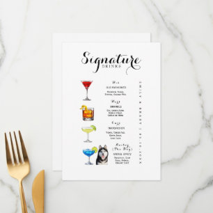 Seine Ihre Unsere und die Hund-Signature-Drinks-Ho Menükarte
