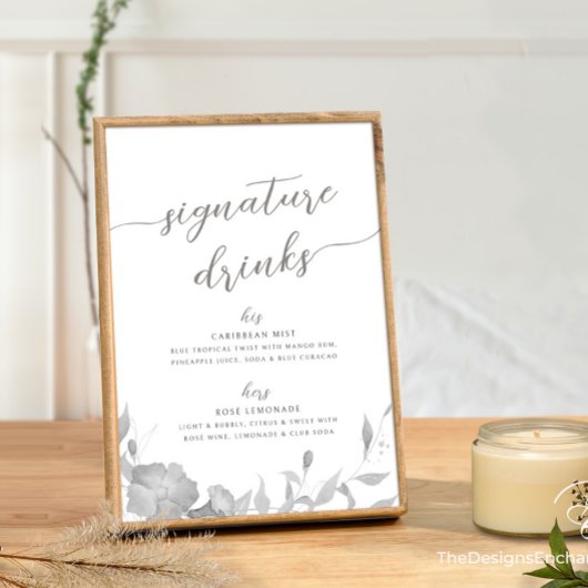 Seine & ihre Unterschrift Drinks Cocktails signier Einladung