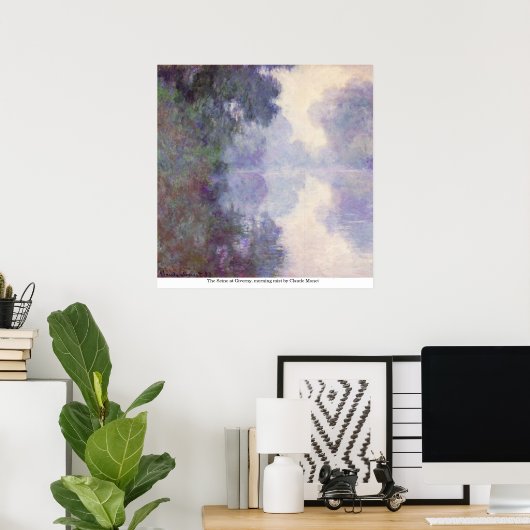 Seine in Giverny, Morgennebel von Claude Monet Poster (Heimbüro)