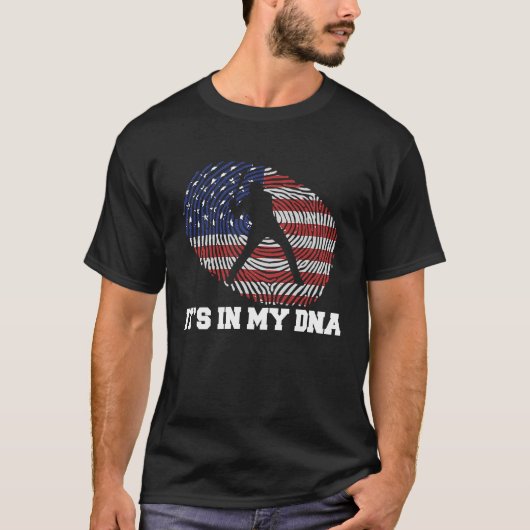 Seine in meiner DNA Baseball US Flag Patriot Sport T-Shirt (Vorderseite)