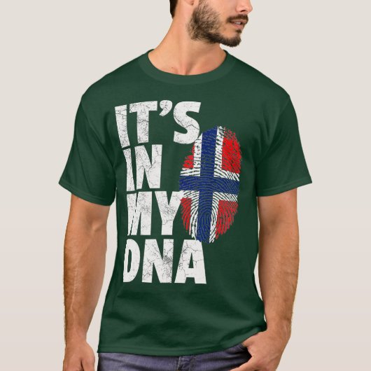 SEINE IN MEINER DNA Norwegische Flagge Priester Mä T-Shirt (Vorderseite)