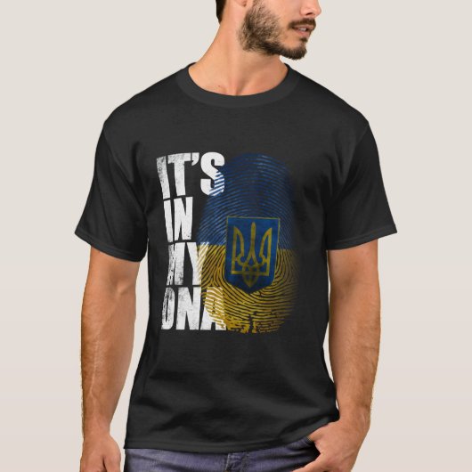 Seine in meiner DNA ukrainische Unterstützung Ukra T-Shirt (Vorderseite)