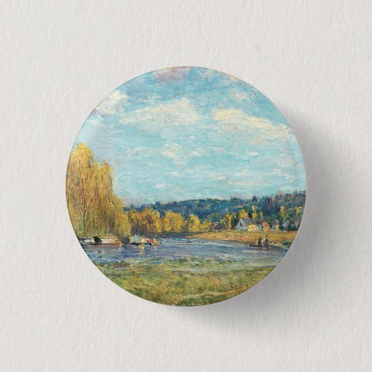 Seine in Saint-Cloud Alfred Sisley Button (Vorderseite)