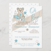 SEINE JUNGE BABY-BABY-DUSCHEINLAGE EINLADUNG (Vorne/Hinten)