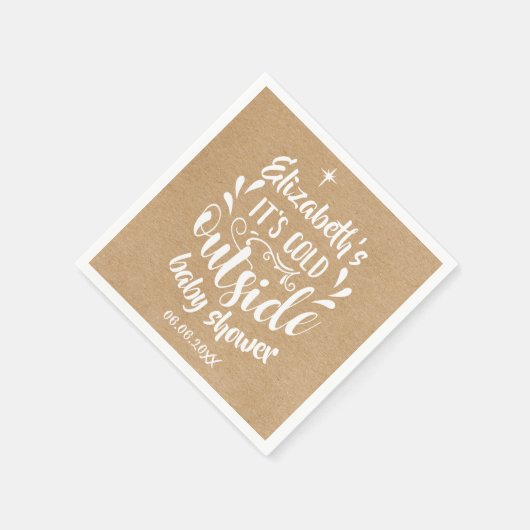 Seine kalte Außendusche/Sprinkle rustikale Kraft Serviette (Ecke)