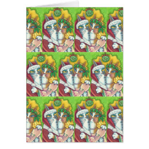 SEINE KATZEN N' FITZ, SANTA CHRISTMAS GREETING CAR