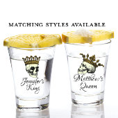 Seine Königin Skull mit Goldkrone Schnapsglas