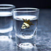 Seine Königin Skull mit Goldkrone Schnapsglas