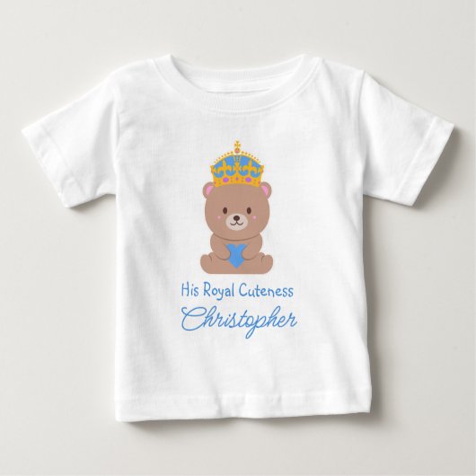 Seine Königlichkeit | Funny Niedlich Personalisier Baby T-shirt (Vorderseite)