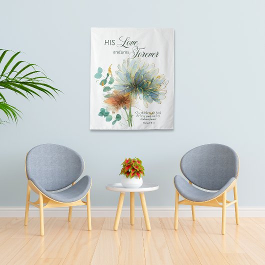 Seine Liebe hält für immer die weiße Schrift an Wandteppich