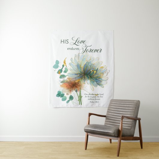 Seine Liebe hält für immer die weiße Schrift an Wandteppich (Beispiel)