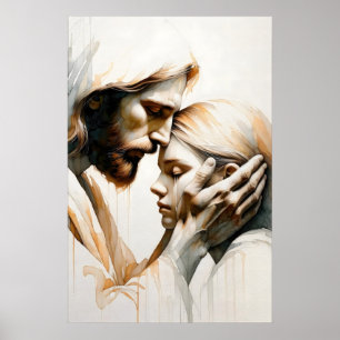 Seine Liebe Minimalistische Wasserfarbe Christlich Poster