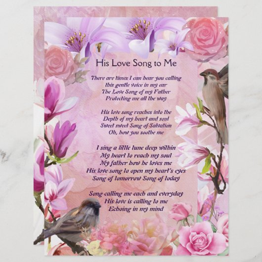 Seine Liebe Song zu mir Floralfarben (Vorne/Hinten)