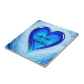 Seine Liebe Versage nie Bibelangebot Blue Heart Fliese (Seite)