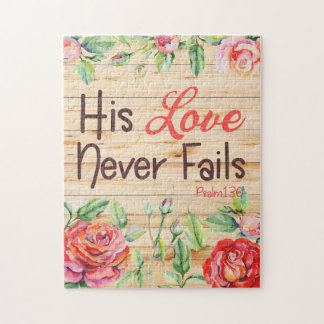 Seine Liebe Versage nie Christliche Blüten Puzzle