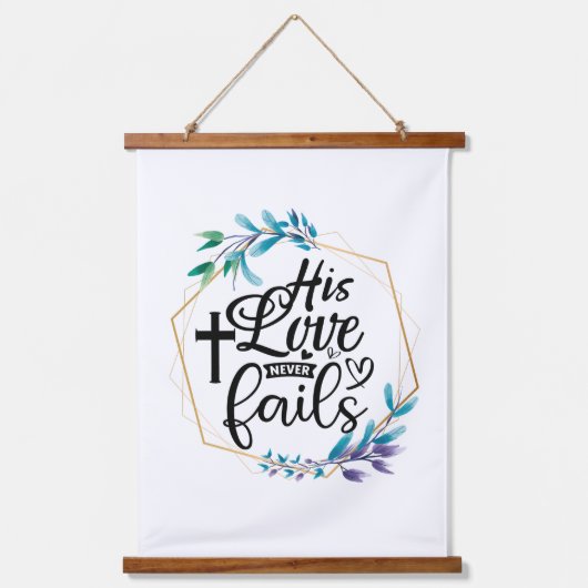 Seine Liebe Versage nie Wandteppich Mit Holzrahmen (Vorderseite)