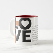 Seine Liebe versagt nie Tasse (Vorderseite Links)