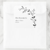 Seine liebliche Gastgeschenk Hochzeit, die Weinreb Quadratischer Aufkleber (Tasche)