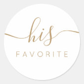 Seine Lieblings-С alligraphische Gefallen Geschenk Runder Aufkleber (Vorderseite)