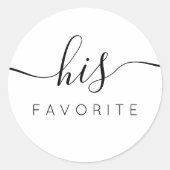 Seine Lieblings-С alligraphische Gefallen Geschenk Runder Aufkleber (Vorderseite)