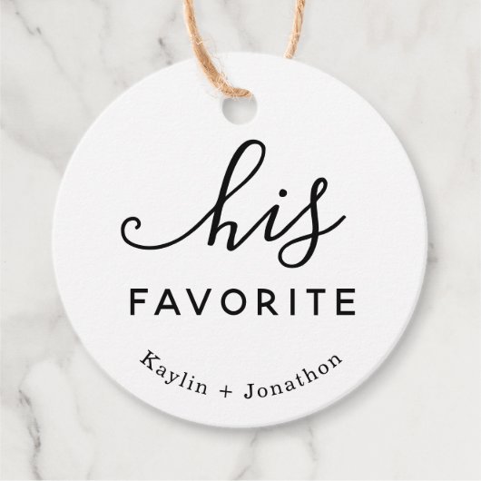 "Seine Lieblingshochzeit" Geschenkanhänger (Vorderseite)