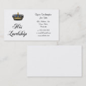 Seine Lordschaft Visitenkarte (Vorne/Hinten)