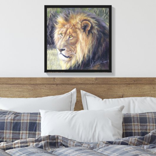 "Seine Majestät" 14" x 14" Leinenschrift Leinwanddruck (Insitu (Schlafzimmer))