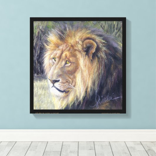 "Seine Majestät" 14" x 14" Leinenschrift Leinwanddruck (Insitu (Holzboden))