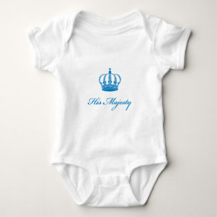 Seine Majestät Text-Design mit einer alten Krone Baby Strampler
