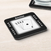 Seine Mann-Höhlen-Quadrat-Untersetzer Getränkeuntersetzer (Linke Seite)