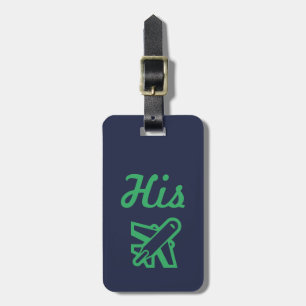 Seine Marine und Green Luggage Tag Gepäckanhänger