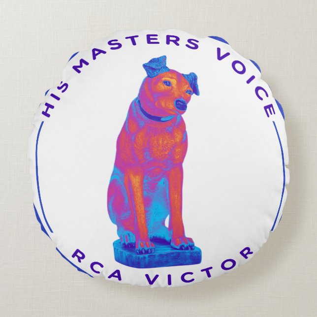 Seine Meistersprache Pop Art Rundes Kissen (Vorderseite)